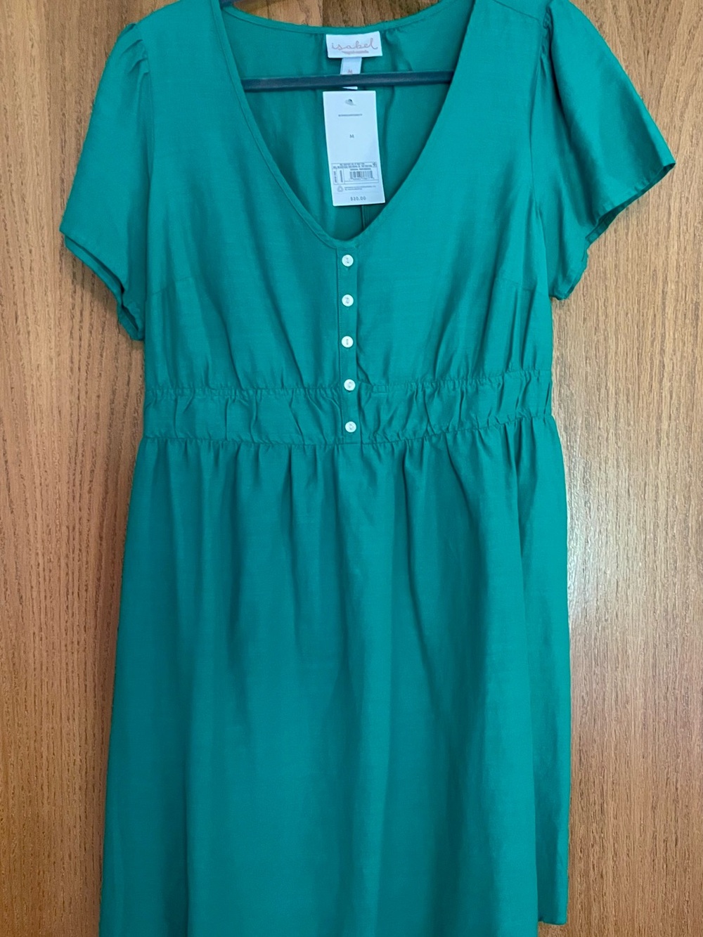 Isabel Maternity by Ingrid & Isabel Green Button-Front Dress